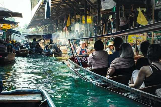 Floating market Bangkok Thailand