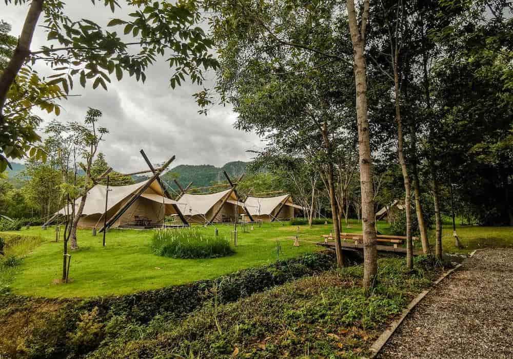 Lala Mukha jungle tented camp Khao Yai Thailand with safari tented camp and family-friendly glamping