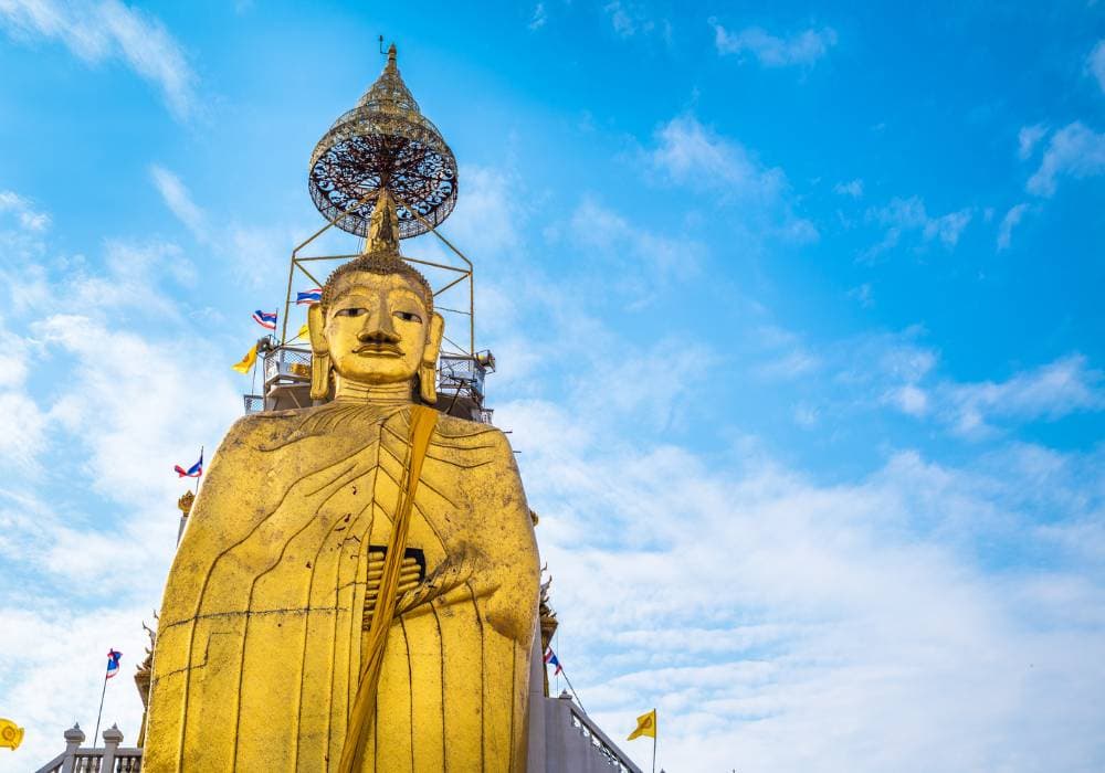 the standing buddha close up